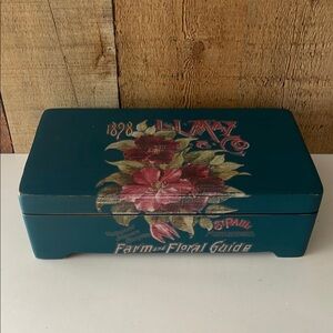 Handcrafted wooden trinket box with a vintage style floral transfer